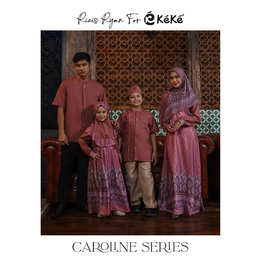 Sarimbit Keke Caroline Series - Baroque Rose / Sarimbit Keluarga Terbaru 2024 / Baju Sarimbit Keluar