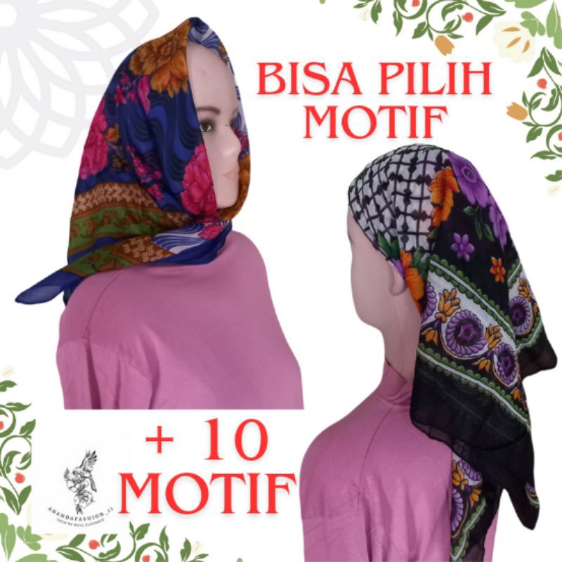 Paket Usaha 12 Pcs Kerudung Segiempat CTS Scarfs Slayer Nenek Jadul Segiempat Kecil
