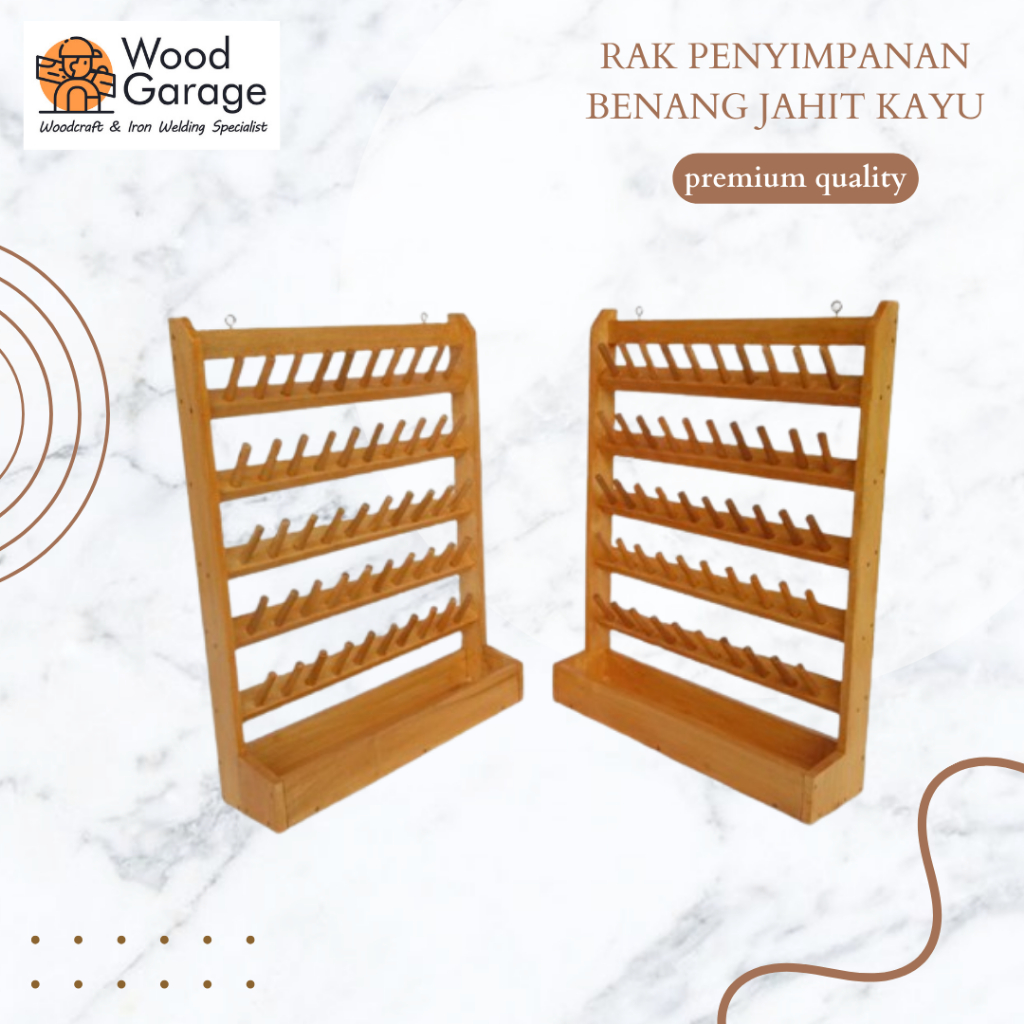 Rak penyimpanan benang jahit kayu jati belanda