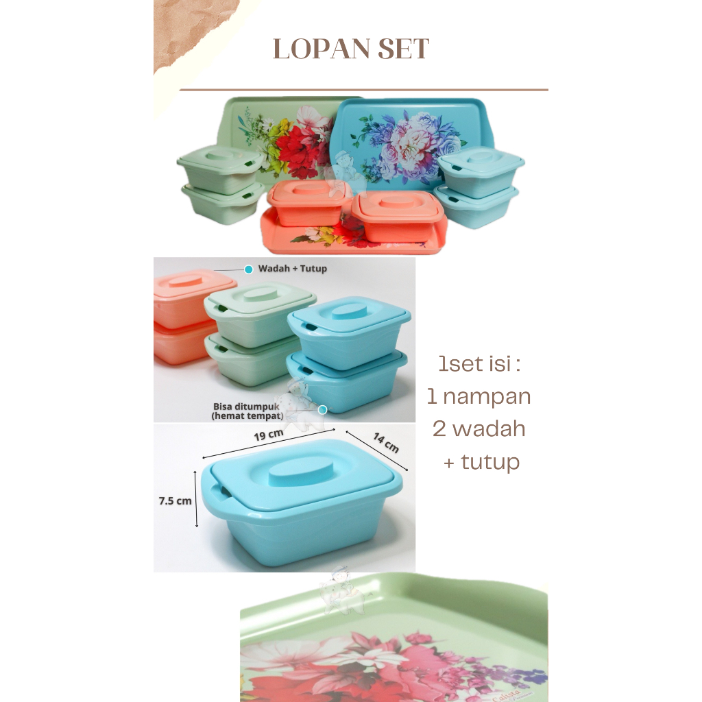 LOPAN SET / Lotus Nampan Set / wadah sajian makanan / prasmanan / tempat penyimpanan makanan / souve
