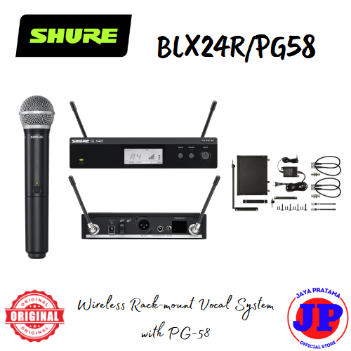 Mic Shure BLX24R/PG58 Wireless Rack-Mount Vocal System Original