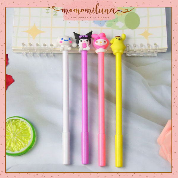 

Pulpen karakter cute lucu kuromi melody cinnamon pompurin tinta gel hitam MK1535