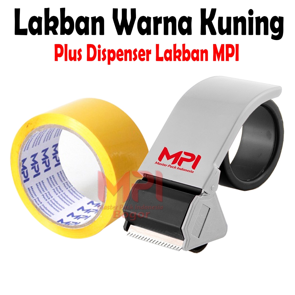 

Lakban Warna Kuning 48 mm x 50 Meter Plus Dispenser Lakban MPI - Master Pack Indonesia Bogor