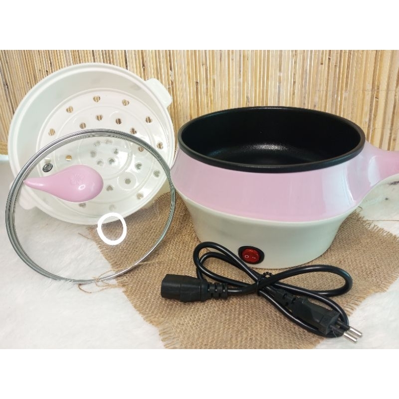 Panci listrik kukus+goreng 18cm / Panci serbaguna elektrik 18cm