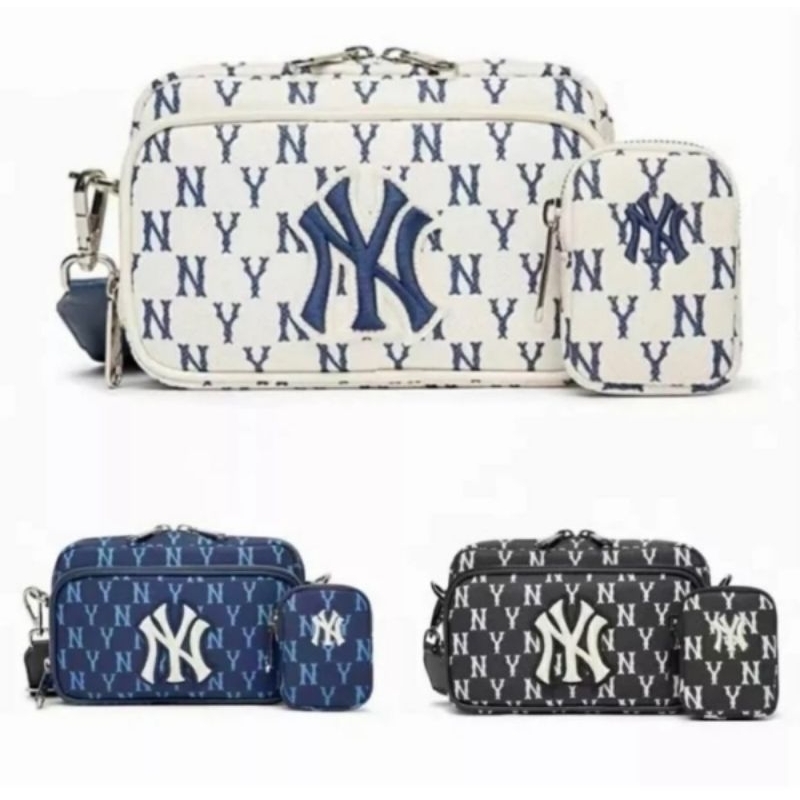 MLB NY Yankees Monogram Jacquard Medium Cross Bag