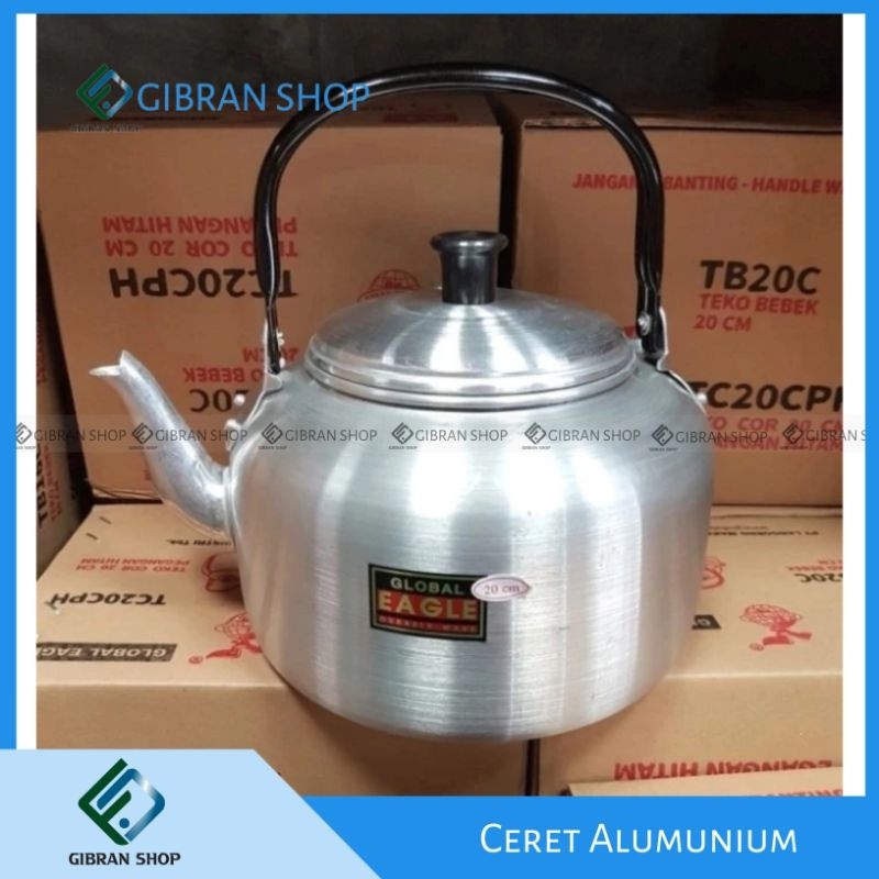 Teko Cor Ceret Air Alumunium Global Eagle Gagang Hitam