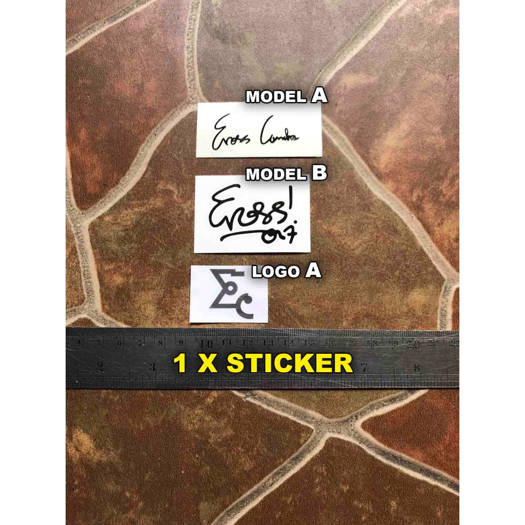 Eross Candra Signed Sticker Signature Autograph Logo Headstock Sign Tanda Tangan Gitar Squier Fender