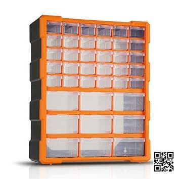 Home1502  Home 1502 Racco Rakko Rak Laci Komponen Sparepart Elektronik / Parts Organizer 39 Slot