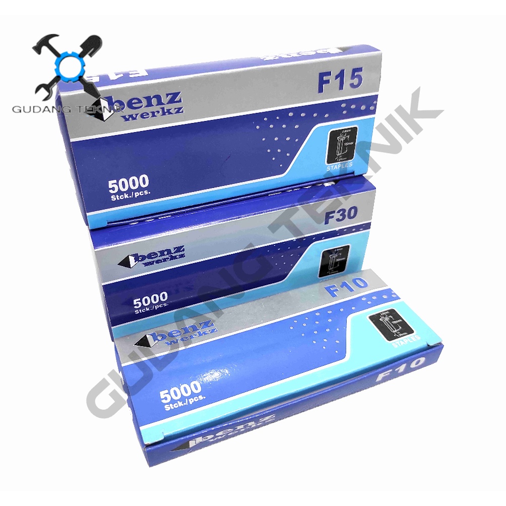 

[I0T82] Isi Staples Paku Tembak F10 F15 F20 F25 F30 LURUS 5000pcs BENZ / Refil Refill Isi Ulang Mesin Air Nailer Angin Stapler Gun BENZ Kirim Sekarang