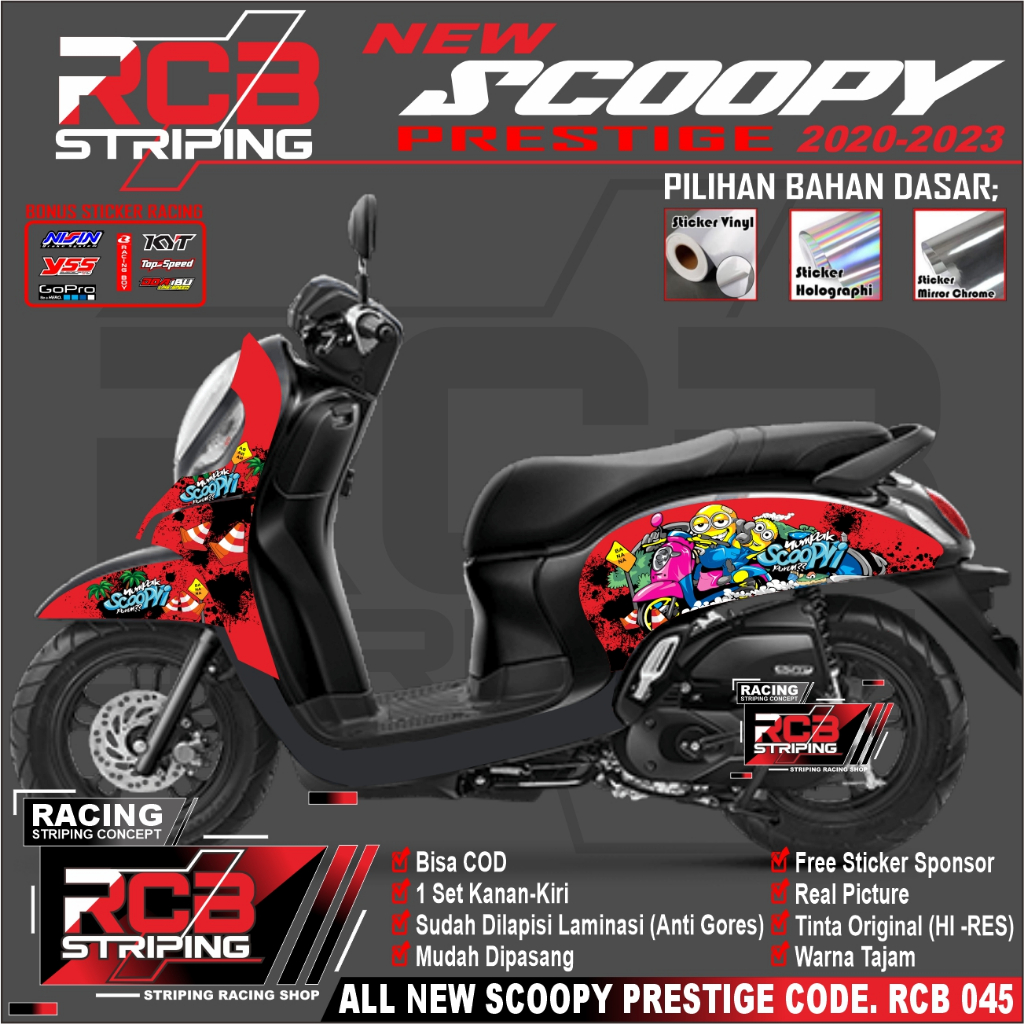 STIKER SCOOPY STIKER SCOOPY  STIKER SCOOPY 2020 2022LIS BODY SCOOPY STRIPING VARIASI SCOOPY RCB 045