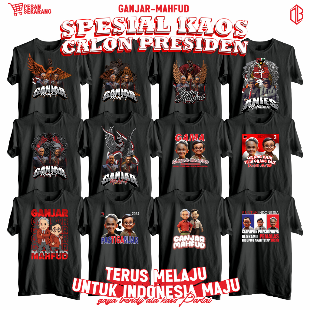 Kaos Relawan Ganjar Pranowo / Kaos Pilpres 2024 Relawan Ganjar / Kaos PasTIGAnjar
