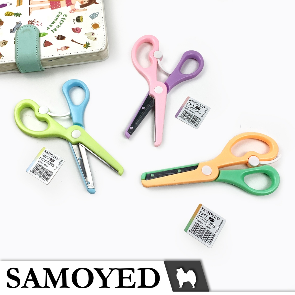 

Gunting Plastik Aman Anak / Ujung Bulat / Tumpul / Child Safety / Safe / Rounded Plastic Scissors Samoyed SC-SF7