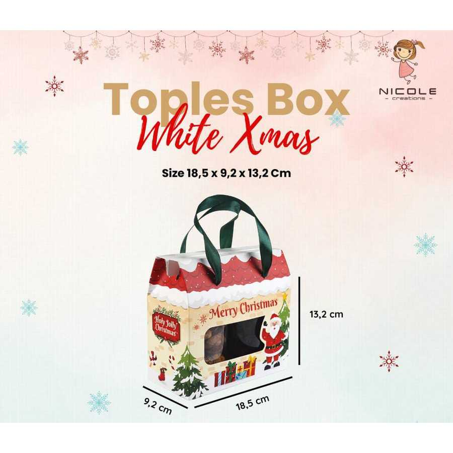 

Toples Box White Xmas /Box Cookies Event Xmas