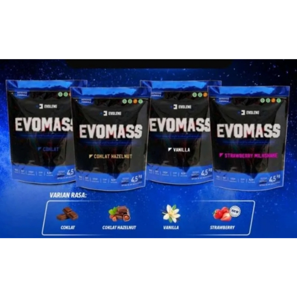 EVOLENE Evomass 10Lbs 4,5Kg All Varian ~ Suplemen Fitness Gym..untuk Meningkatkan Massa Otot dan Ber