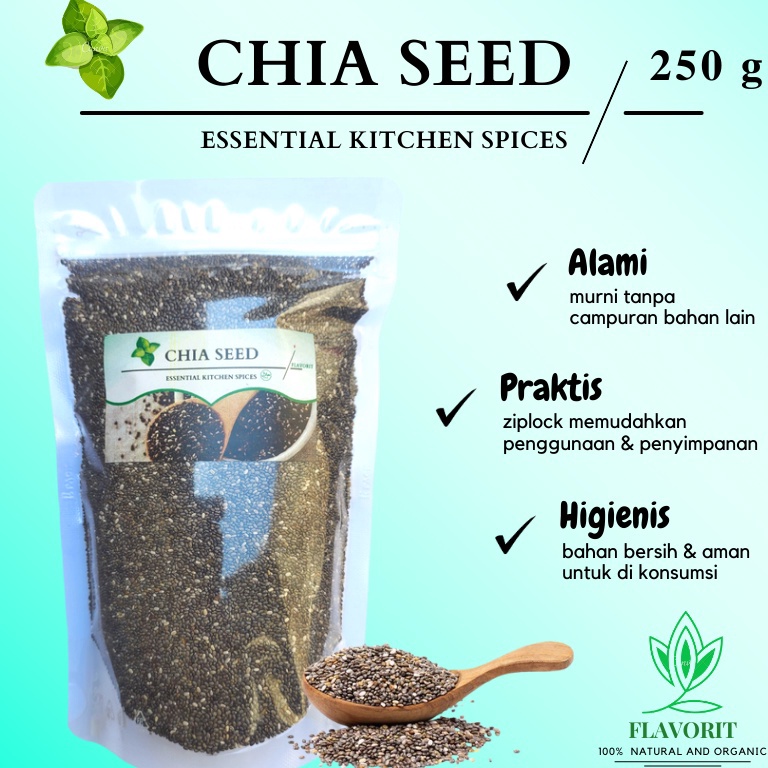 

T3rbat44s Chia Seed 250gr Biji Chia Seeds Organik Premium Black Chia Seed Untuk Diet Original Natural Stock Ada