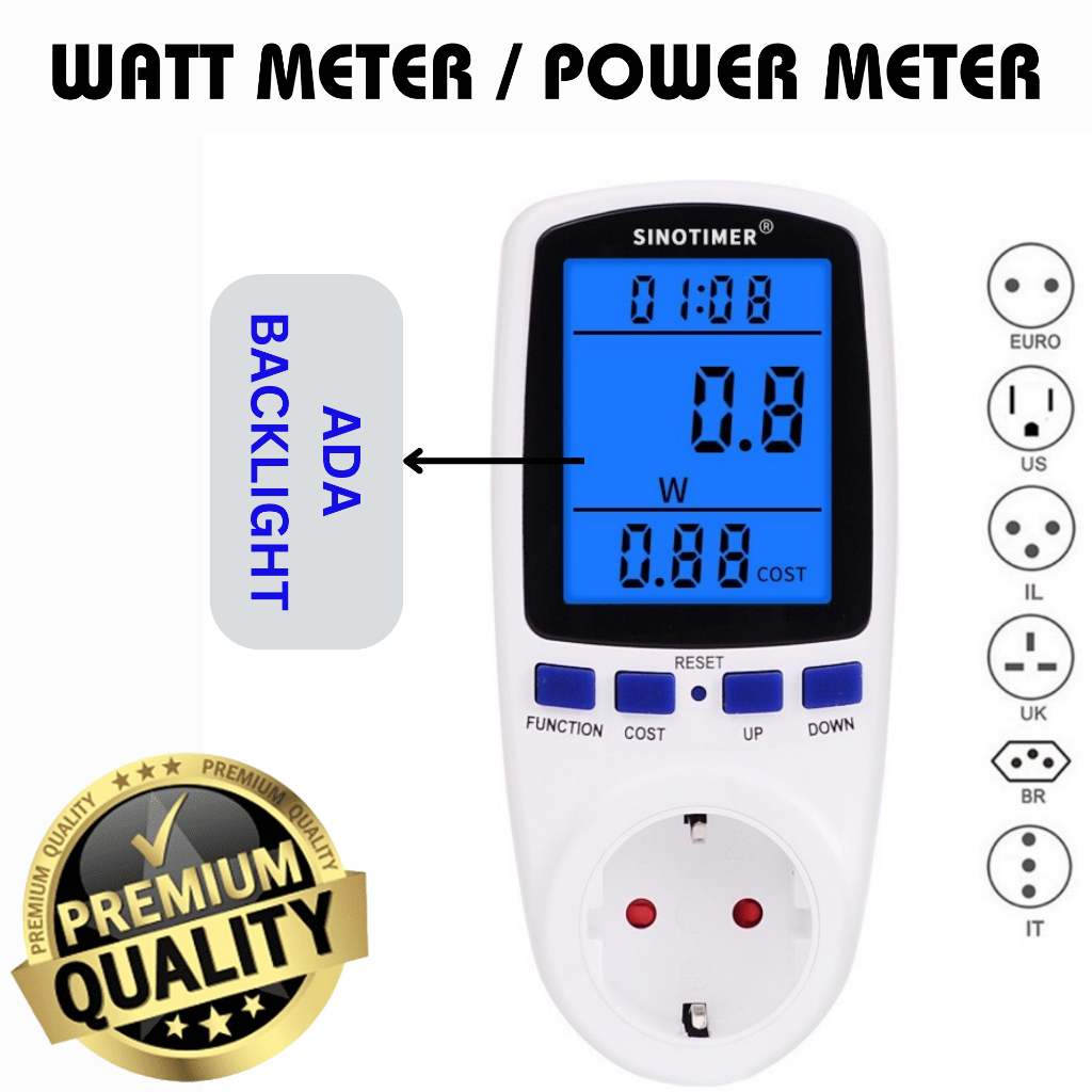 Watt meter Pengukur listrik Kwh digital Power Meter Volt Ampere Watt Meter ada backlight