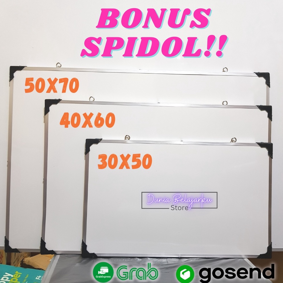 

Terl4ris Papan Tulis White Board 35x50cm / 1 SPIDOL / Bagian Belakang Black Board Stock Terupdate