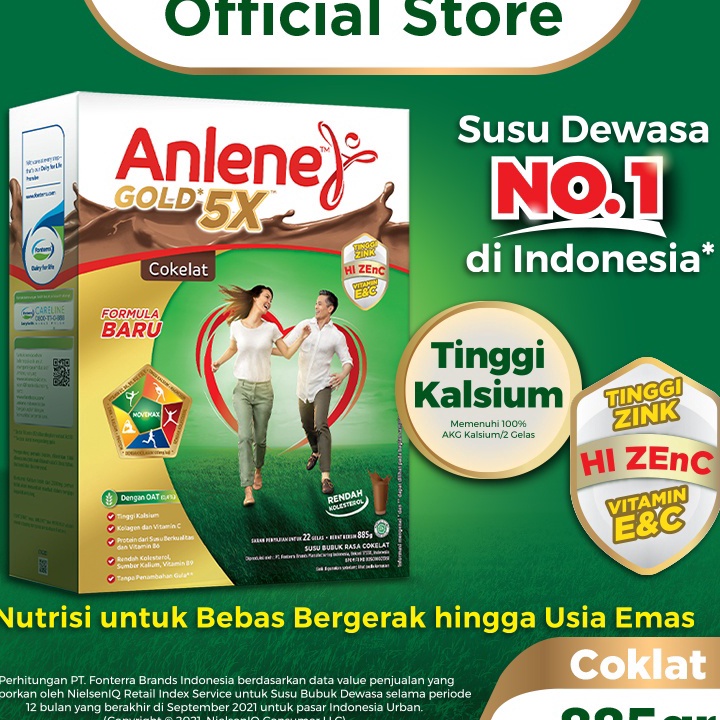 

Terkini✰ Anlene Gold 5X Susu Bubuk Dewasa Cokelat 885g - Nutrisi Tinggi Kalsium Untuk Tulang, Sendi, dan Otot B52 ❂