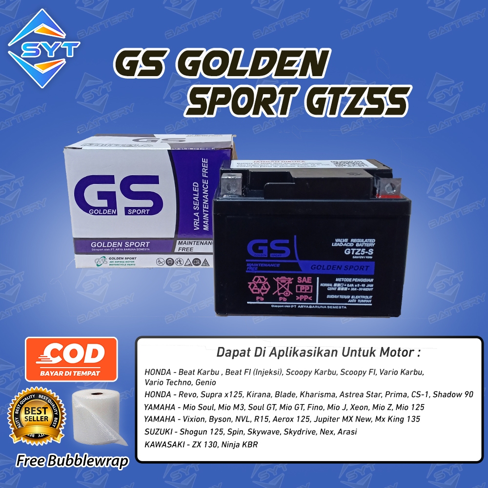 Aki Motor Honda Beat Pop, Beat Street, Beat Street Esp, Beat Esp GTZ5S GS Aki Kering MF