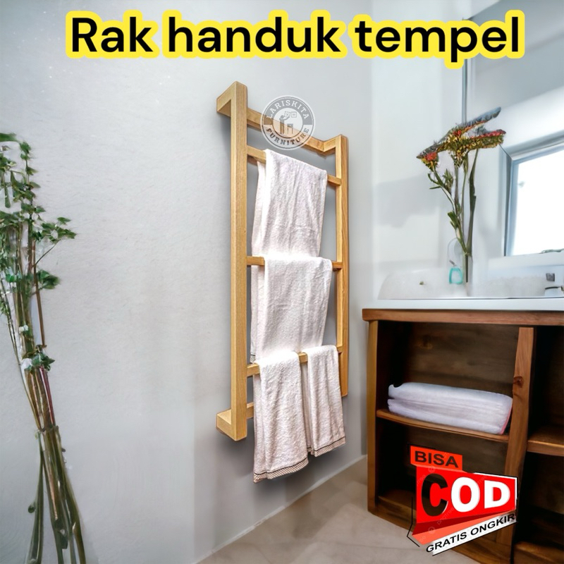 RAK HANDUK / RAK SAJADAH RAK TEMPEL DINDING RAK KAMAR MANDI SERBAGUNA
