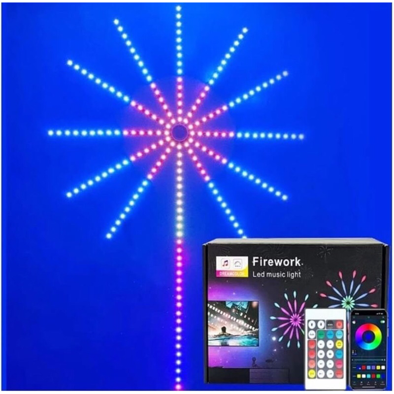 Lampu Strip LED RGB Kembang Api 5050 Firework Hiasan Dinding Remote