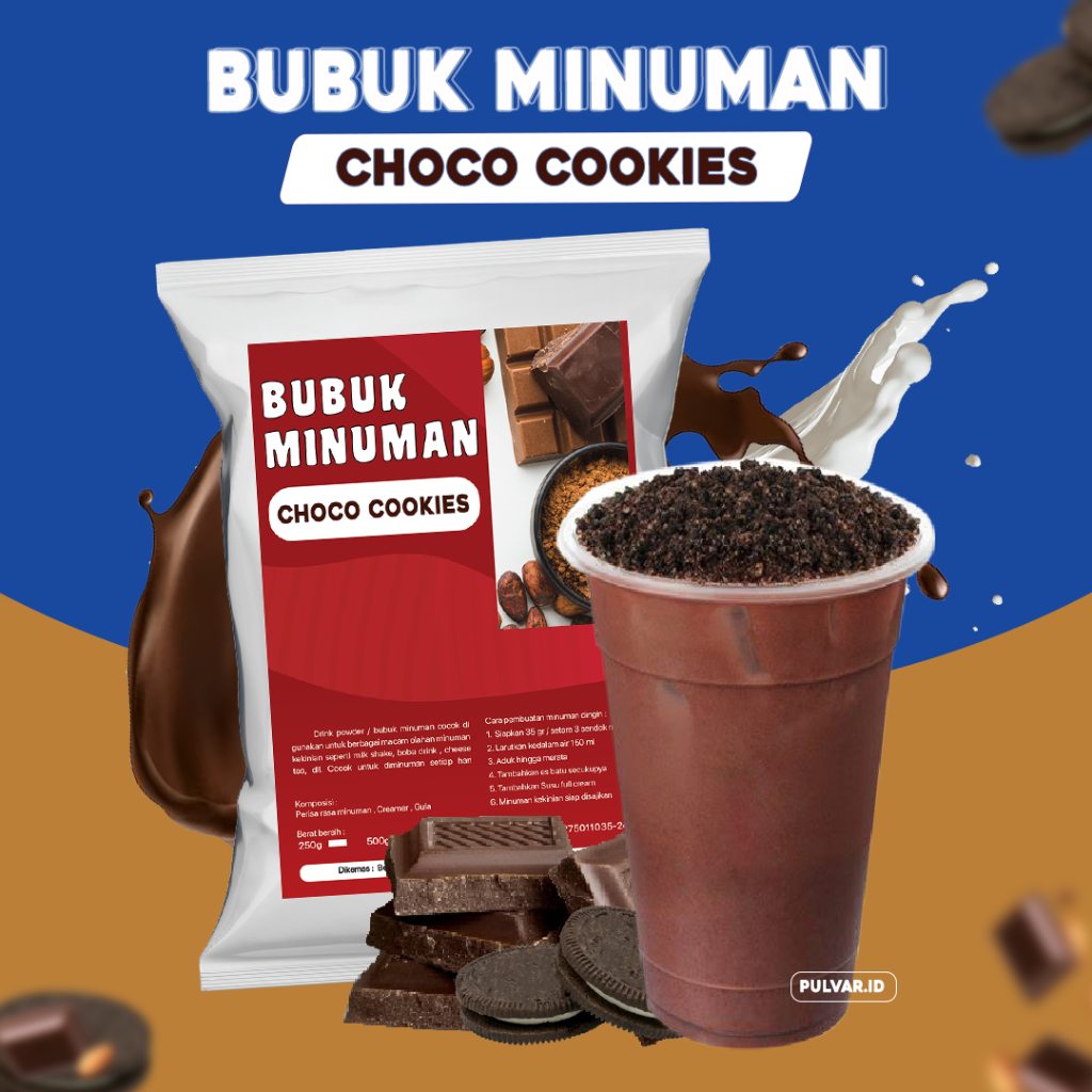 

BUBUK MINUMAN RASA CHOCO COOKIES / SERBUK MINUMAN RASA CHOCO COOKIES / BUBUK MINUMAN PREMIUM