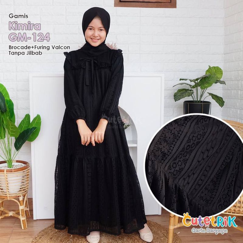 Gamis Hitam Brokat Anak Perempuan Cutetrik Gamis Kimira Dewasa