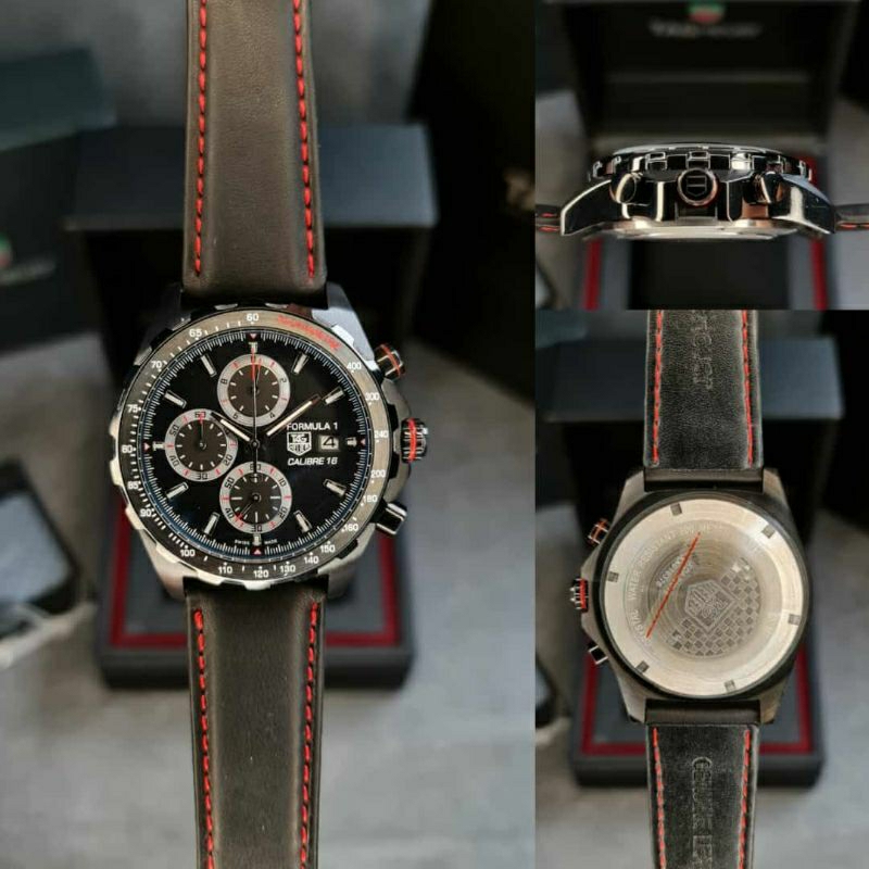 JAM TANGAN PRIA TAG-11-03 CRONOGRAP SUPER PREMIUM GRADEN AAA TALI KULIT