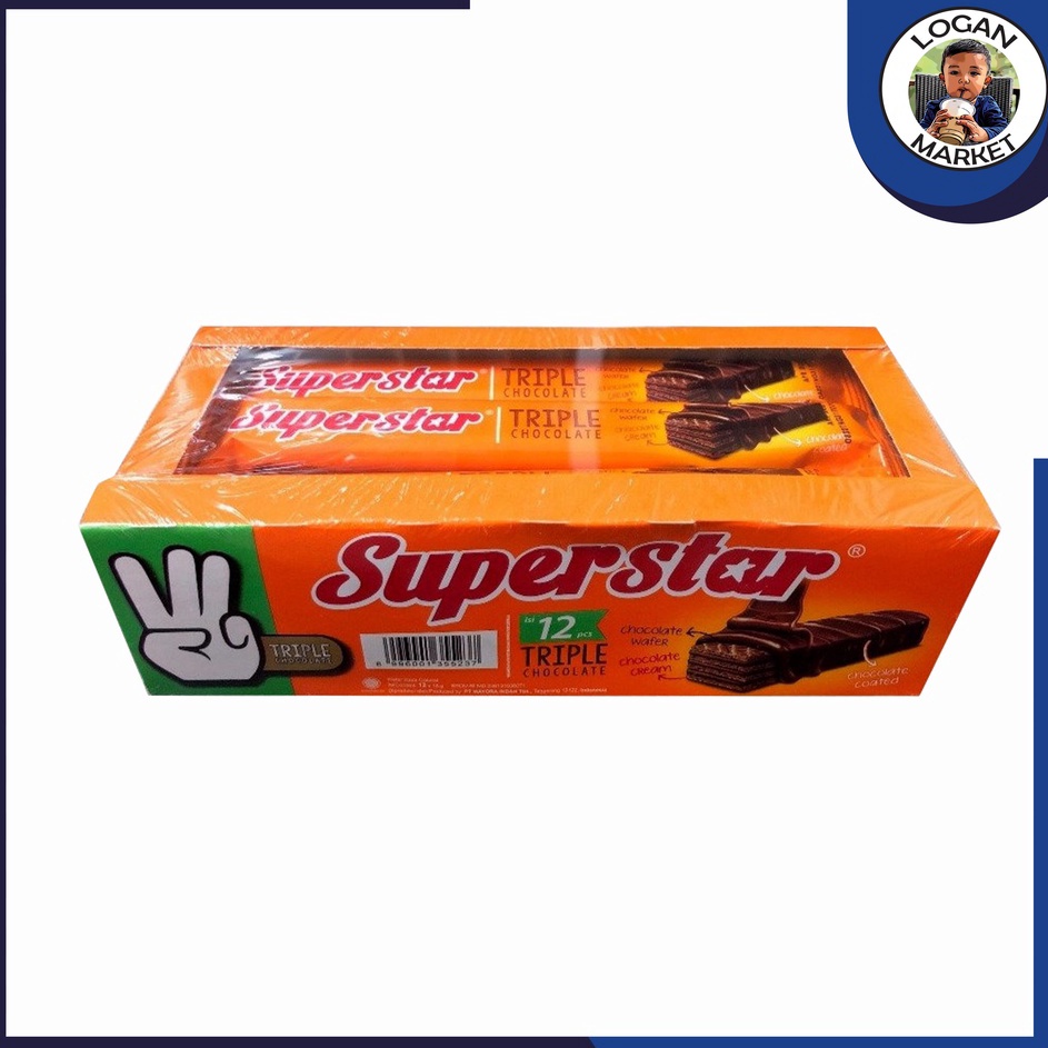 

[KODE PRODUK QBKF96039] Superstar Wafer Triple Chocolate Coklat Box Isi 12Pcs 12 Pcs