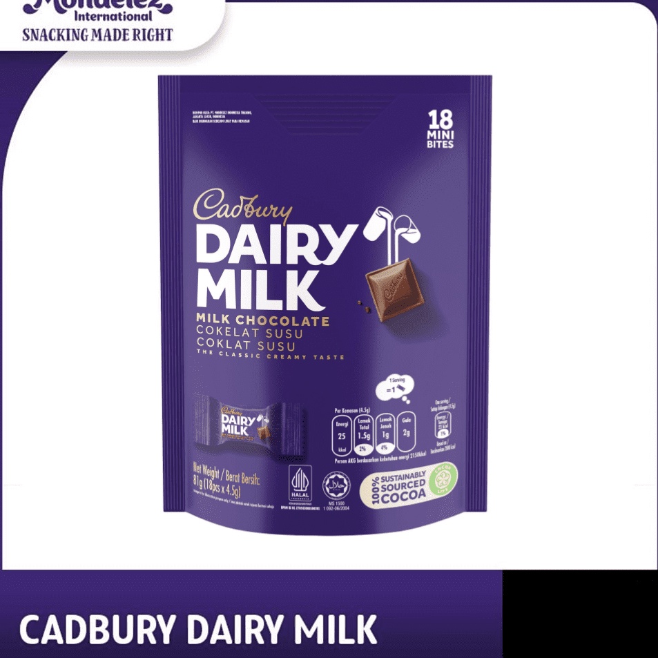 

✪Terkini➫ Cadbury Dairy Milk Cokelat Sharebag Isi 18 A52 ❉