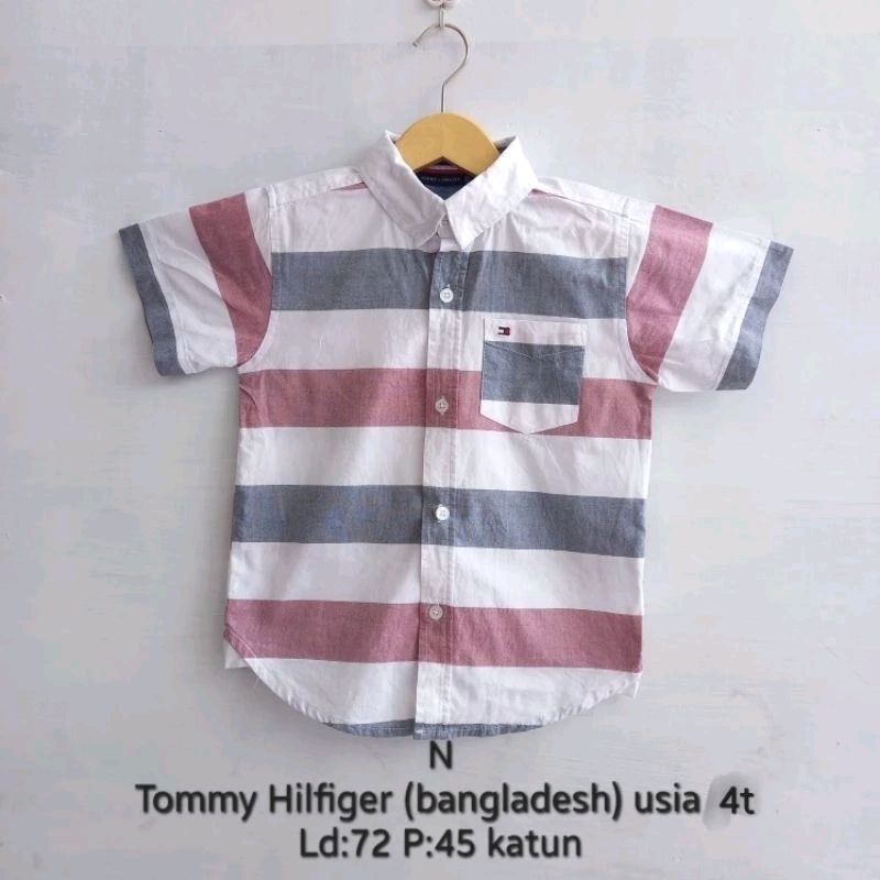 TOMMY HILFIGER USIA 4T KEMEJA ANAK KATUN