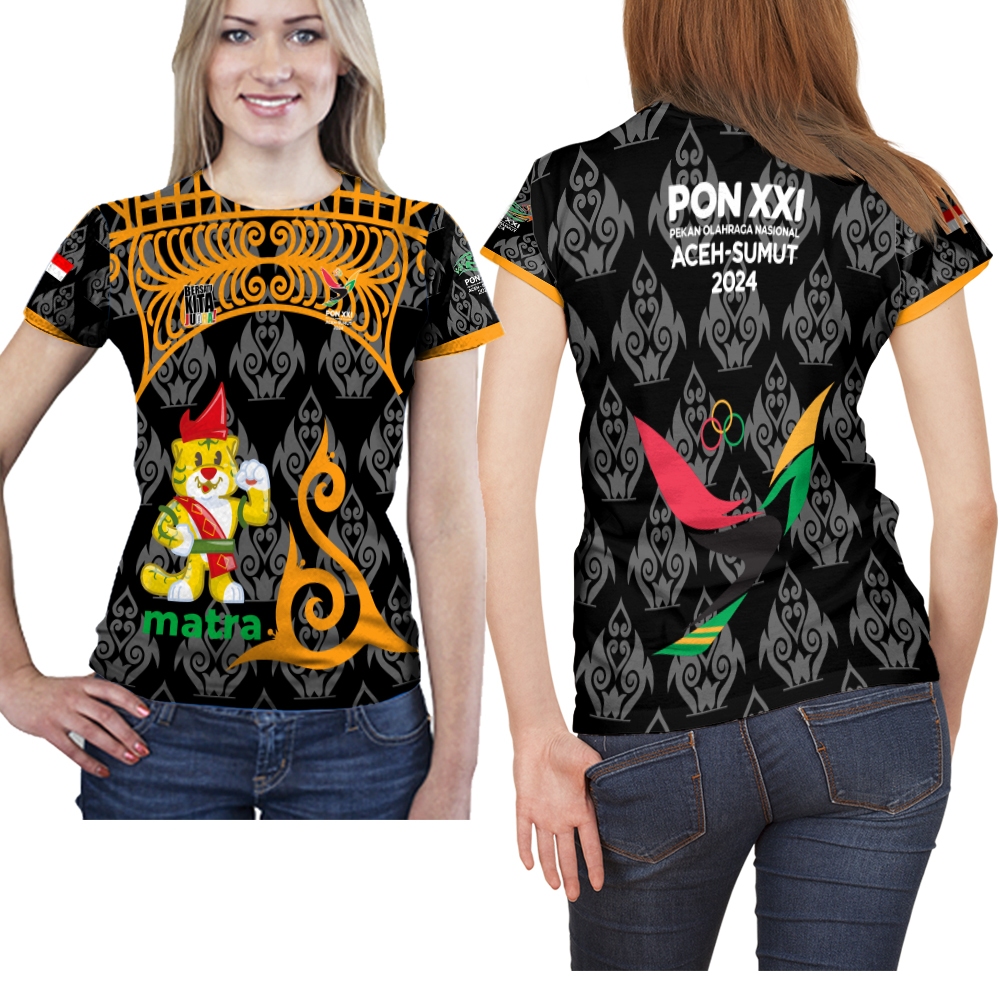 Baju Kaos Pon XXI Aceh Sumut || Baju Pon Aceh Wanita || Baju jersey Pon Aceh Fullprint