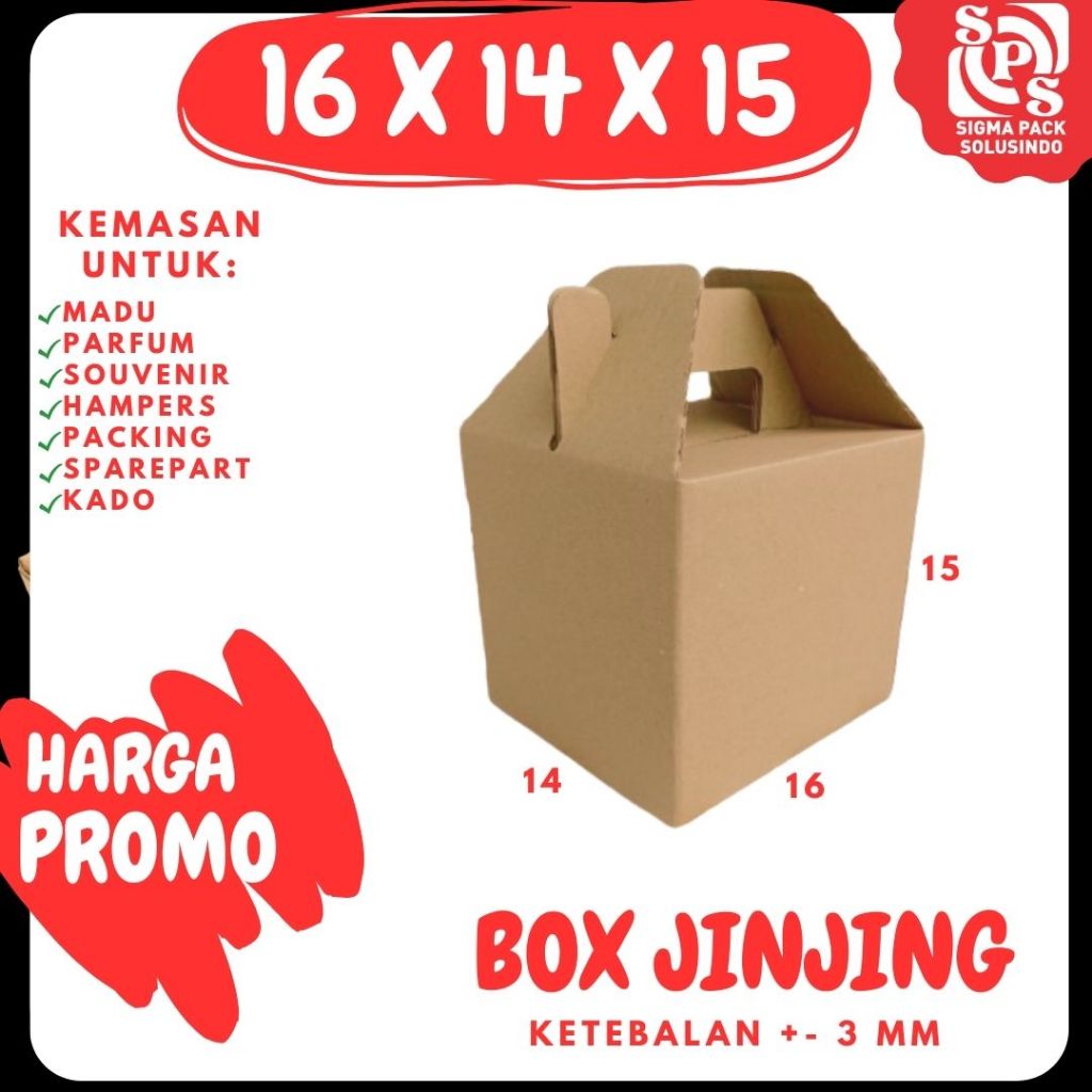 Kardus Jinjing 16x14x15 Gable Box Dus Packing Kotak Kemasan Karton Souvenir Hampers Buah