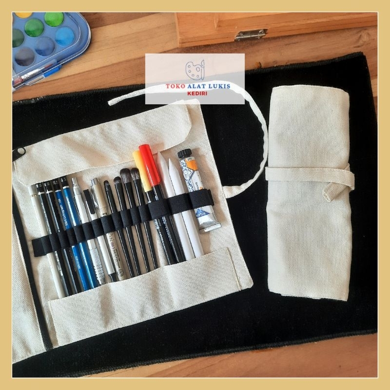 

Case Roll / Tempat Pensil Gulung Bahan Kanvas