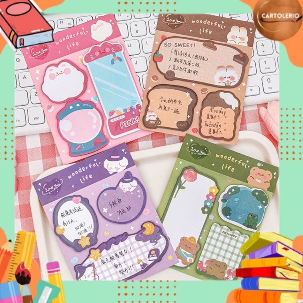 

(60 Lbr) Sticky Note Warna 3 in 1 Wonderful Life AT0142
