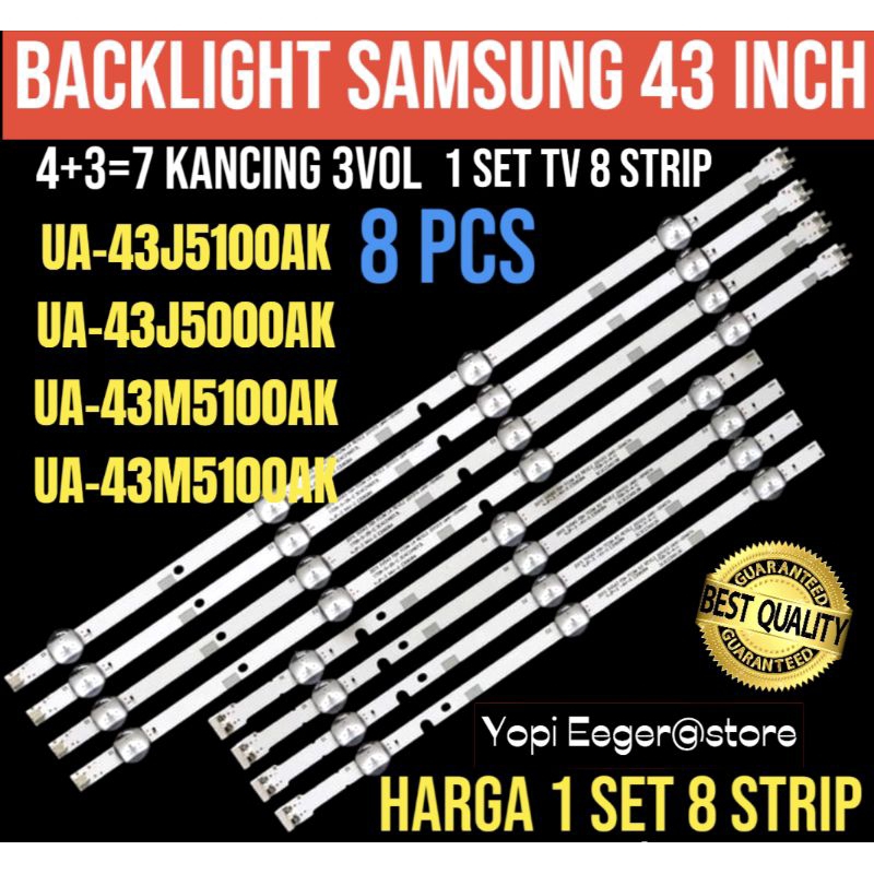 BACKLIGHT TV LCD LED SAMSUNG 43INCH UA43J5000AK- UA43J5100AK- UA43M5100AK