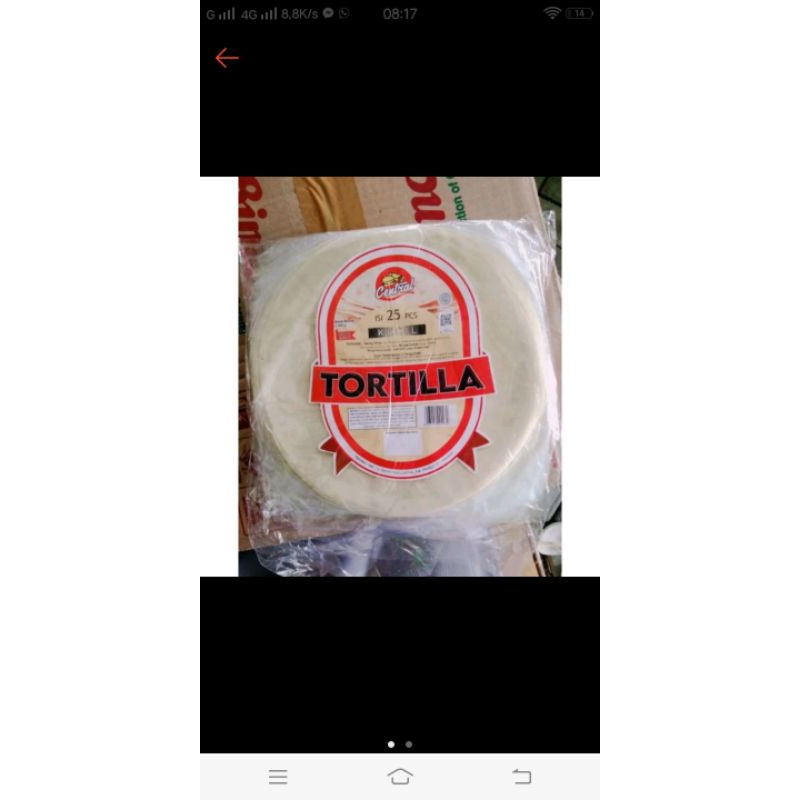 

tortilla central kecil 19cm isi 25biji