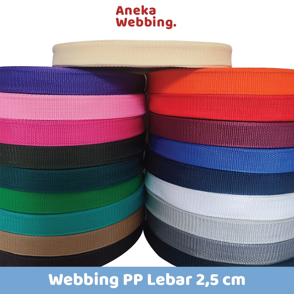 Webbing 2.5 cm PP ketebalan 1.4mm kualitas bagus (meteran)