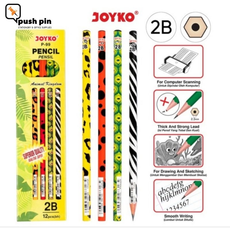 

Joyko Pencil Pensil P-99 2B 1 BOX 12 PCS