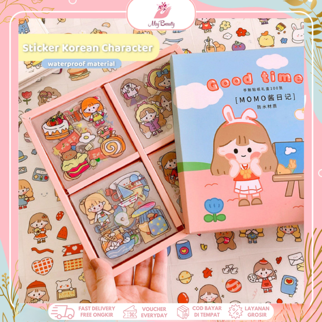 

MSY Sticker Momo 25pcs/48pcs Stiker Motif Kartun Untuk Dekorasi Diary Aesthetic/ Anti Air Untuk Dekorasi Import