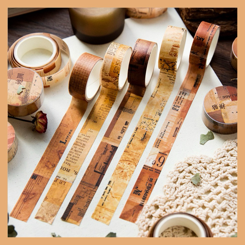 

Washi Tape Selotip Vintage Retro Vintage Hiasan Deckorasi DIY Estetik