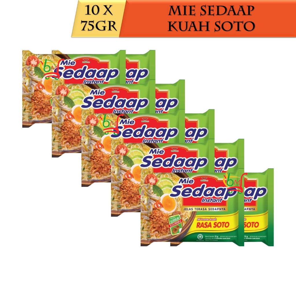

10PCS Mie Sedaap Soto Mie Instan Kuah dengan Koya Gurih