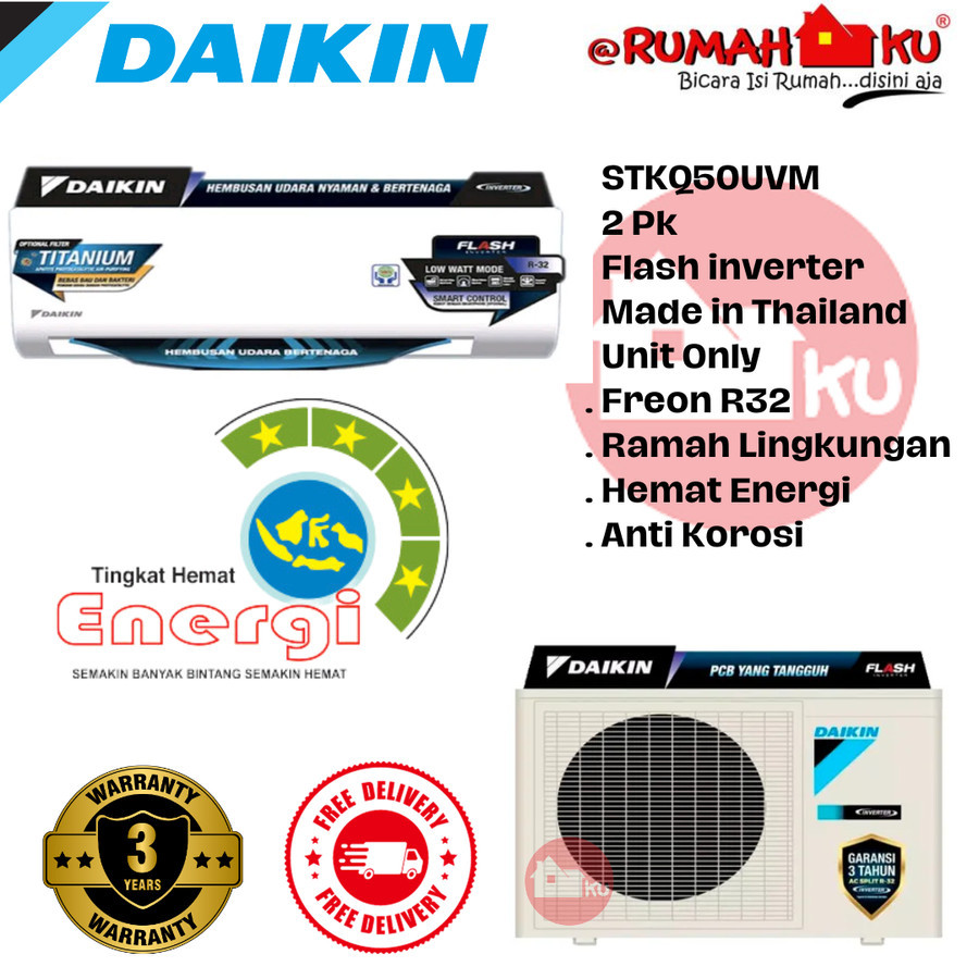 DAIKIN STKQ50UV ( RKQ50UVM4 + FTKQ50UVM4 ) 2PK FLASH INVERTER