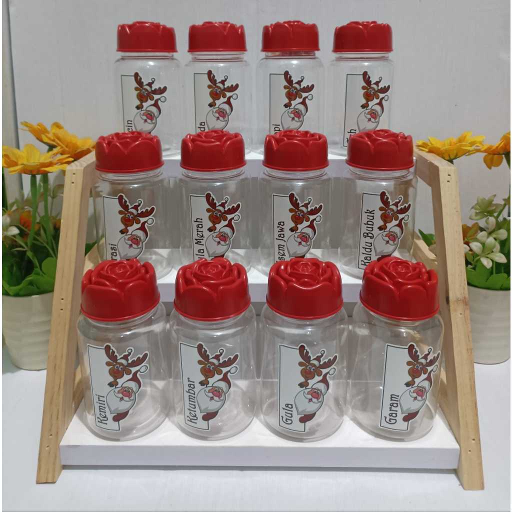 PAKET MURAH ISI 12 Pcs Toples Bumbu Free Label Karakter 320 ML NATAL - Santa Cute