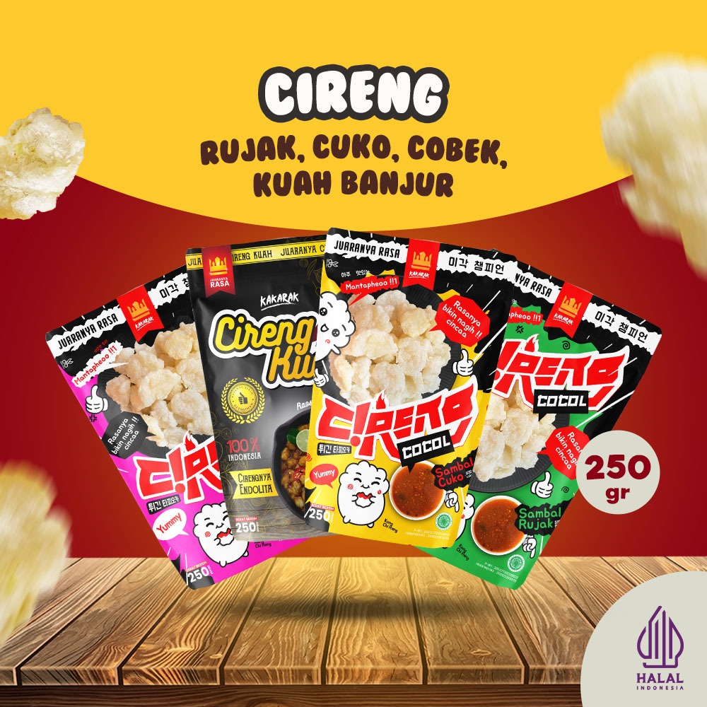 

Kakarak - Cireng Series - Aci Goreng Sambal Rujak Cuko Cobek dan Kuah - 250gr