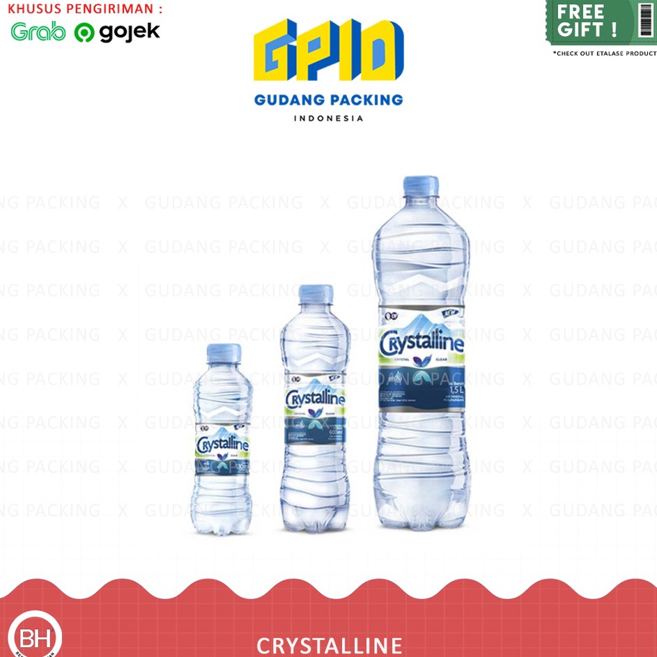 

[KODE HT0PL] (GOSEND/GRAB) CRYSTALLINE - Air Mineral Cup / Botol (220/ 330/ 600/ 1500ml)