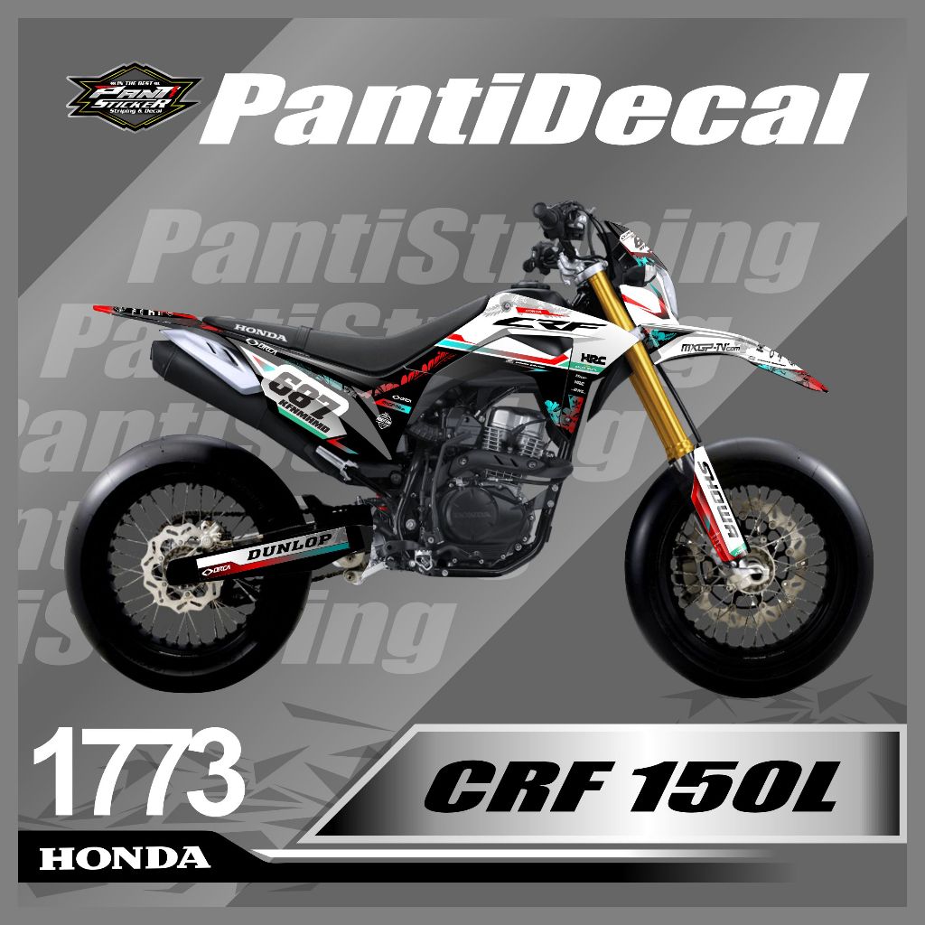 DECAL CRF 150 L SUPER GLOSY FULL BODY MOTIF FLOWER ELEGAN - DECAL HONDA CRF 150 L FULL BODY