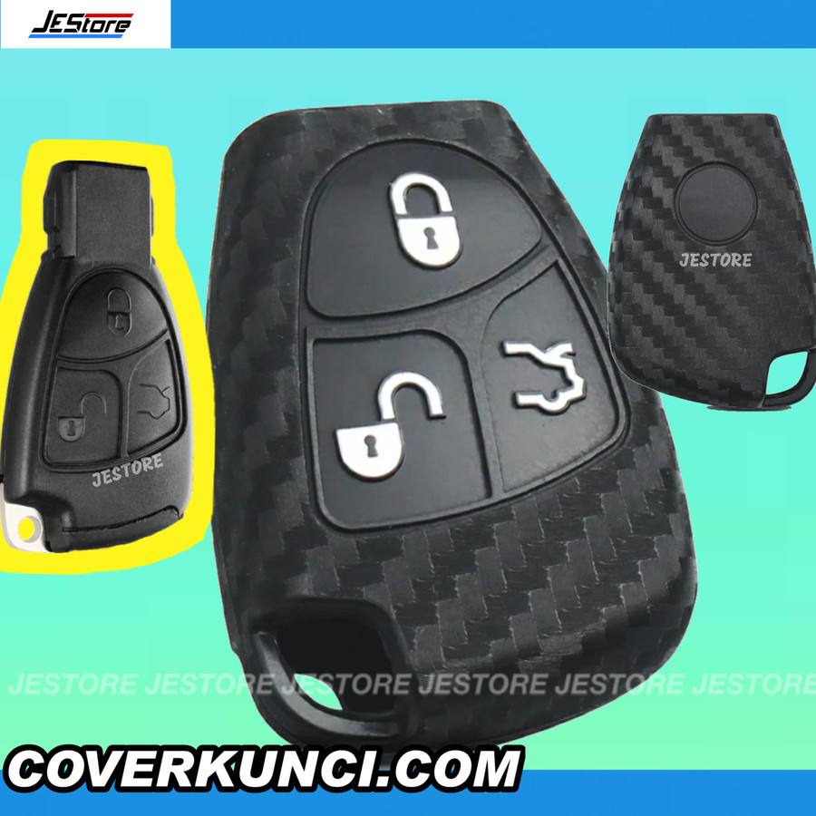 MERCEDES BENZ W203 C CLASS Casing Kondom Cover Kunci W203 W203 COVER CARBON Remote Key