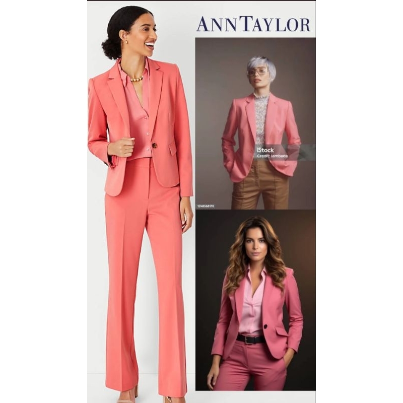 Ann Taylor one button peach blazer