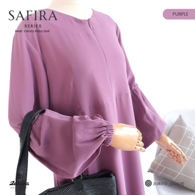 zakira safira gamis syari gamis premium gamis kekinian bahan ceruti baby doll